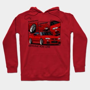 Nissan Skyline GTR R34, JDM Car Hoodie